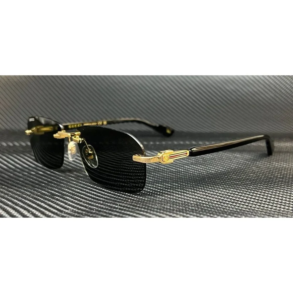 Gucci Black Gold 56mm Sunglassees
